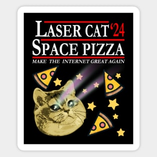 Laser Cat and Space Pizza in 2024 Magnet